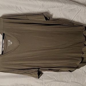 Olive Green, long, spandex fabric blouse